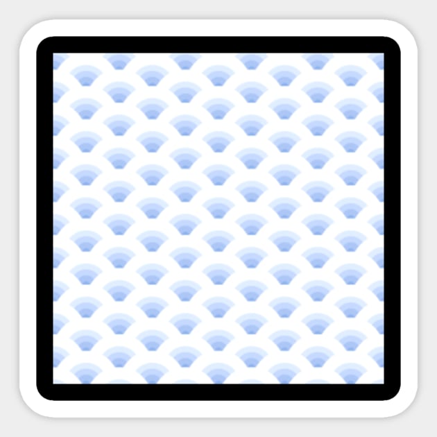 White and Baby Blue Japanese Wave Pattern Japanese Art Sticker TeePublic